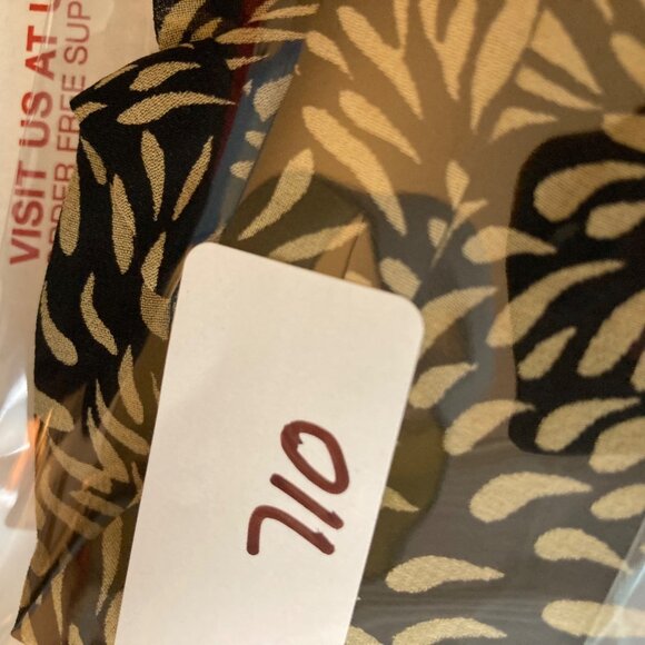 Womens Vintage Ann Taylor Silk Maxi Skirt Leaf Pattern Black Tan Lined 6 Silk Po - Picture 9 of 9